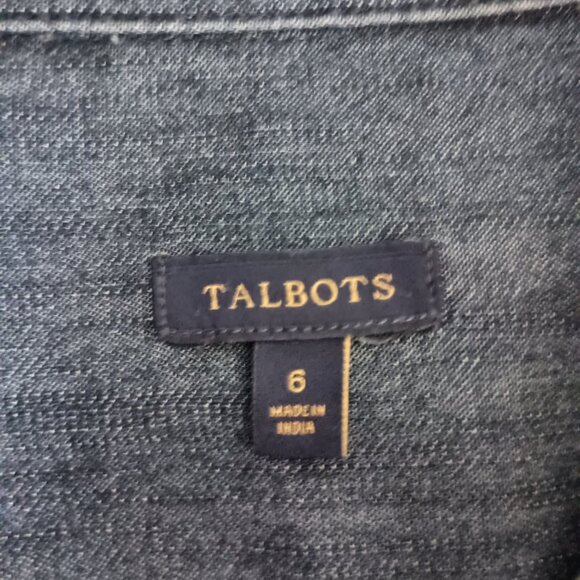 Talbot’s Knee Length Denim Coastal Cowgirl Normcore Shirt Dress Woman’s Size 6 - Picture 6 of 11